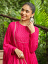 Pink Georgette Foil Printed Anarkali Kurta Set